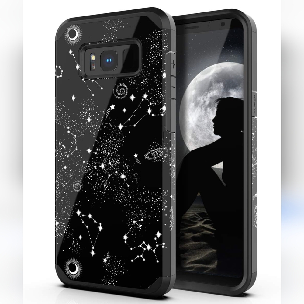 New PBRO S8 Plus Case,Cute Universe Constellation Case Dual Layer.